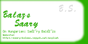 balazs saary business card